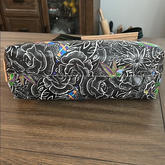 Consuela Black and Blue Tote Bag with Vibrant Design - Picture 6 of 11